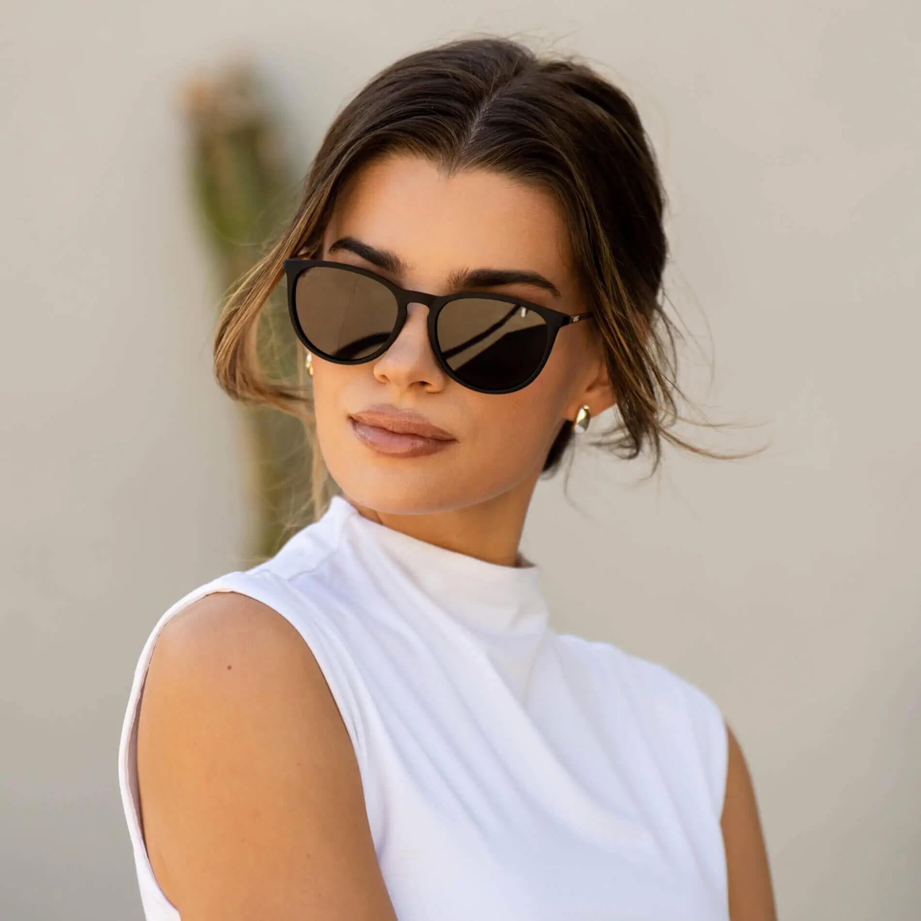 WMP Eyewear Lunettes de soleil rondes | Protection UV polarisée | Lunettes de soleil tendance pour femme | Style rétro