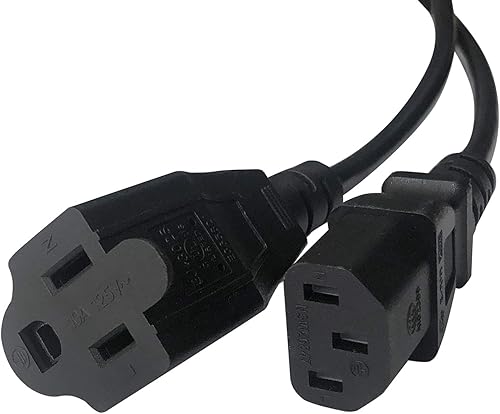 Miniatura 5 de C14 a C13+NEMA 5-15R Y Splitter Cable de enchufe de alimentación, solo C14 macho a C13+Nema 5-15R Cable adaptador divisor hembra, 11.8 in