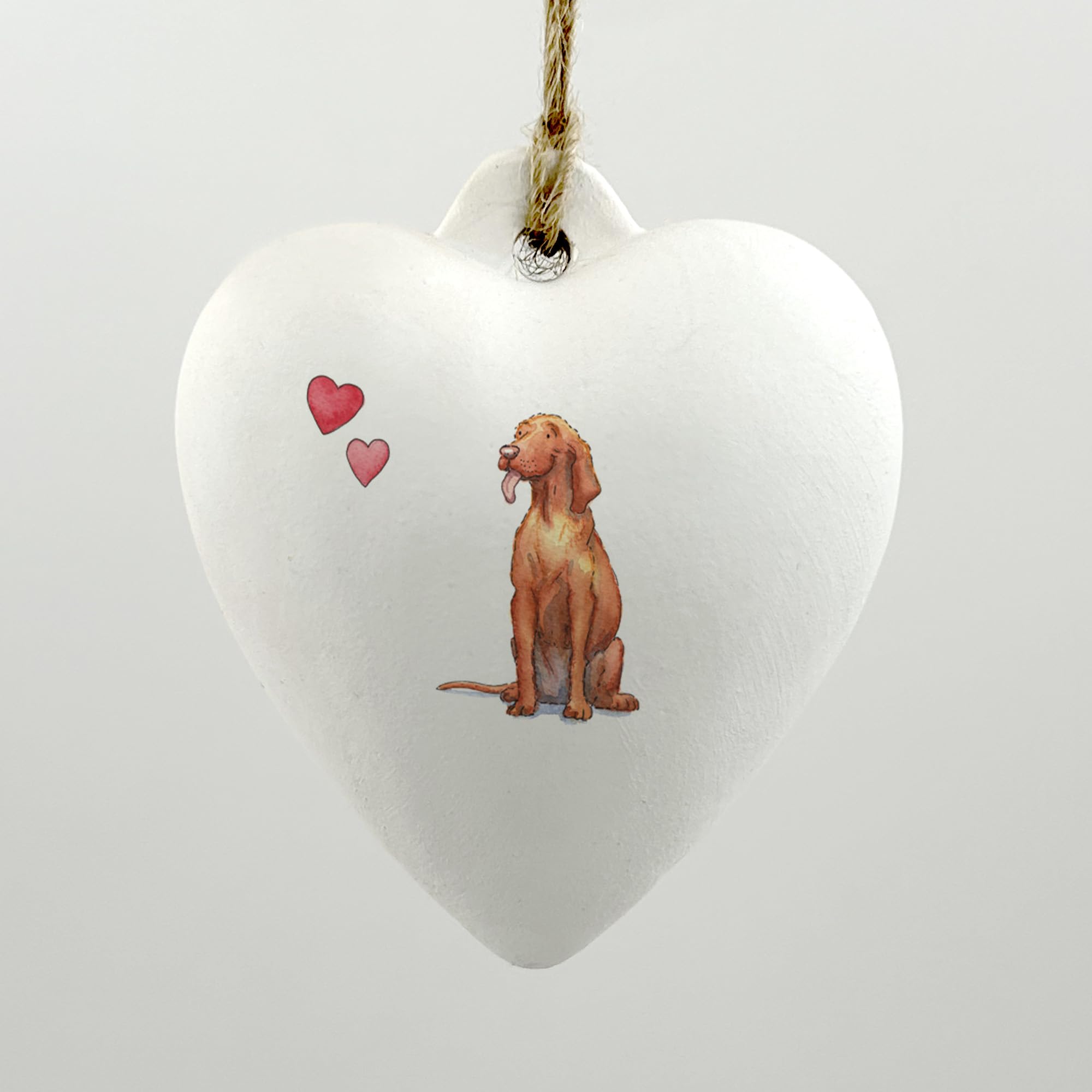 Image Industry Vizsla Ceramic Heart Bauble - Dog Lovers - Gift for the Home - Hanging Ornament
