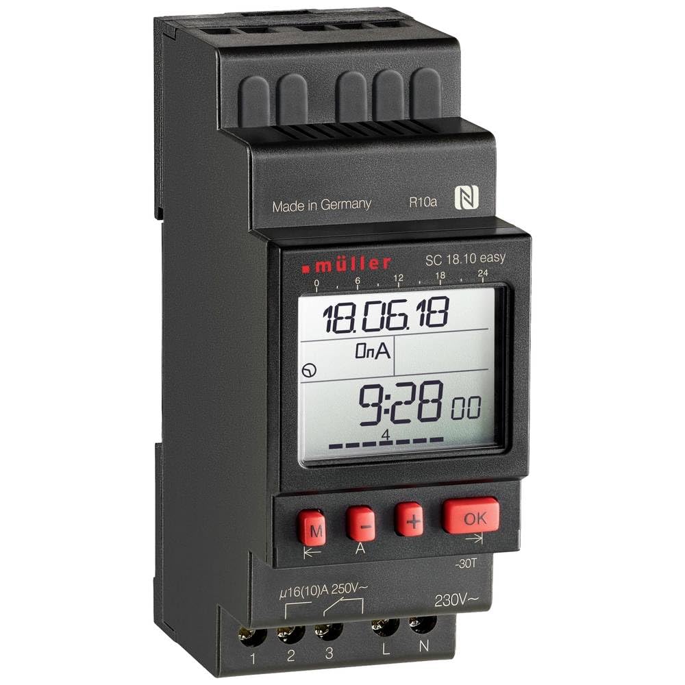 Müller SC 18.10 Easy 24V ACDC Hutschienen-Zeitschaltuhr digital 24 V/DC, 24 V/AC 4000 W