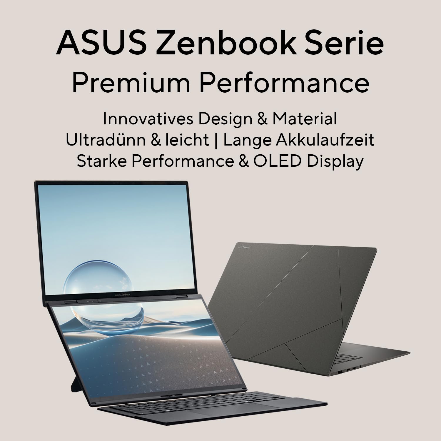 ASUS Zenbook Duo UX8406CA Laptop | 14" WUXGA 16:10 OLED Touch Display | Intel Core Ultra 9 285H | 16GB RAM | 1TB SSD | Intel Arc | Win11 Home | QWERTZ | Inkwell Gray