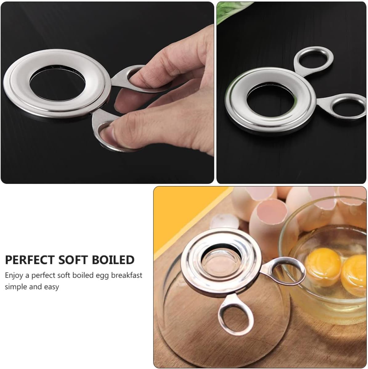 SHOWERORO 2pcs Manual Eggshell Separator and Topper Cutter Easy to Use Kitchen Tool for Boiled Preparation for Home Baking and Cooking