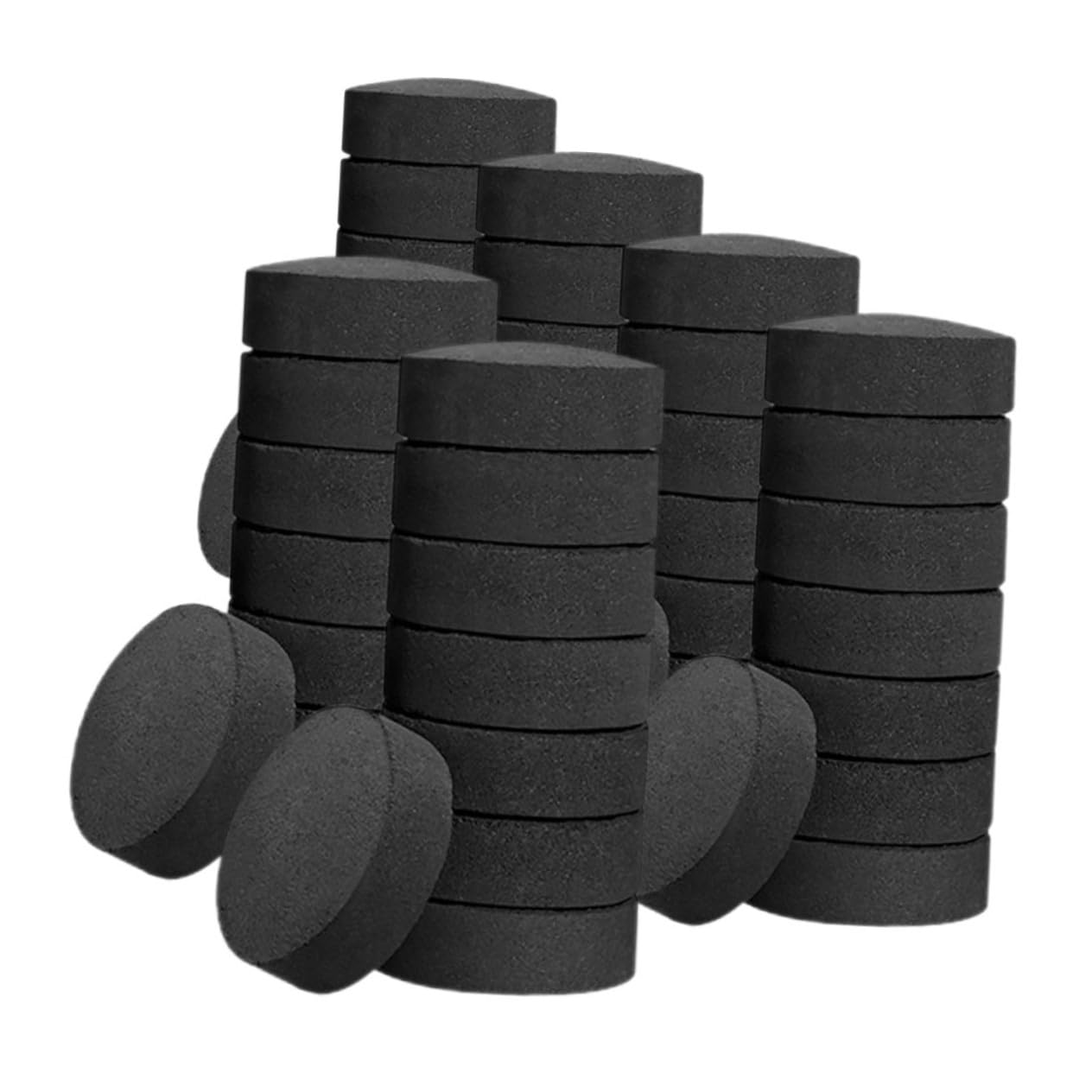 70 Pastillas de Carbón Natural para Barbacoa Exterior, Carbón Vegetal Ligero y Práctico para Camping y Uso Doméstico Fácil de Encender