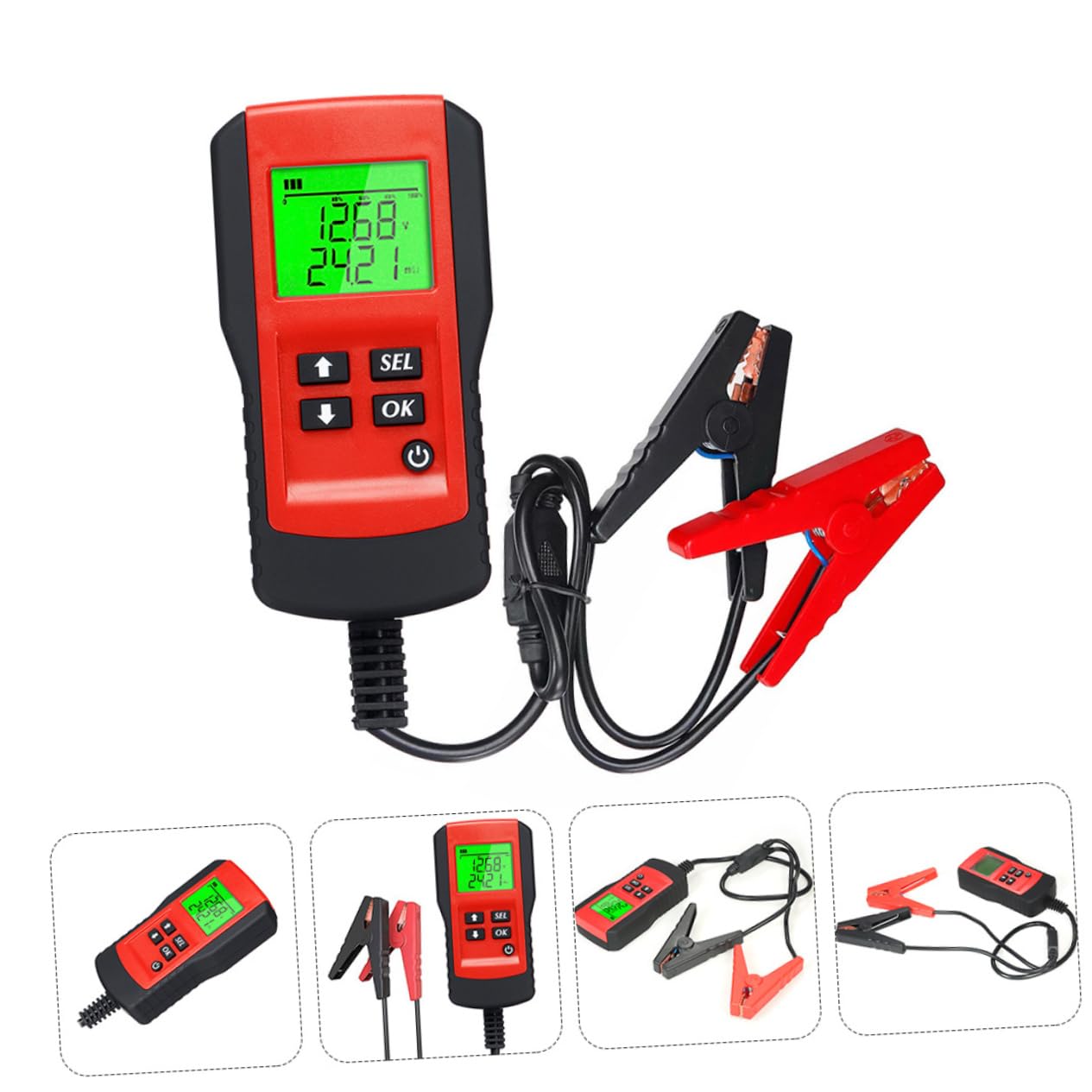 CHILDWEET Tester Batteria Auto 12v Materiale Abs e Rame Risposta Rapida e Test Prolungato per Analisi e Verifica Batteria Veicoli Valore 5-9995