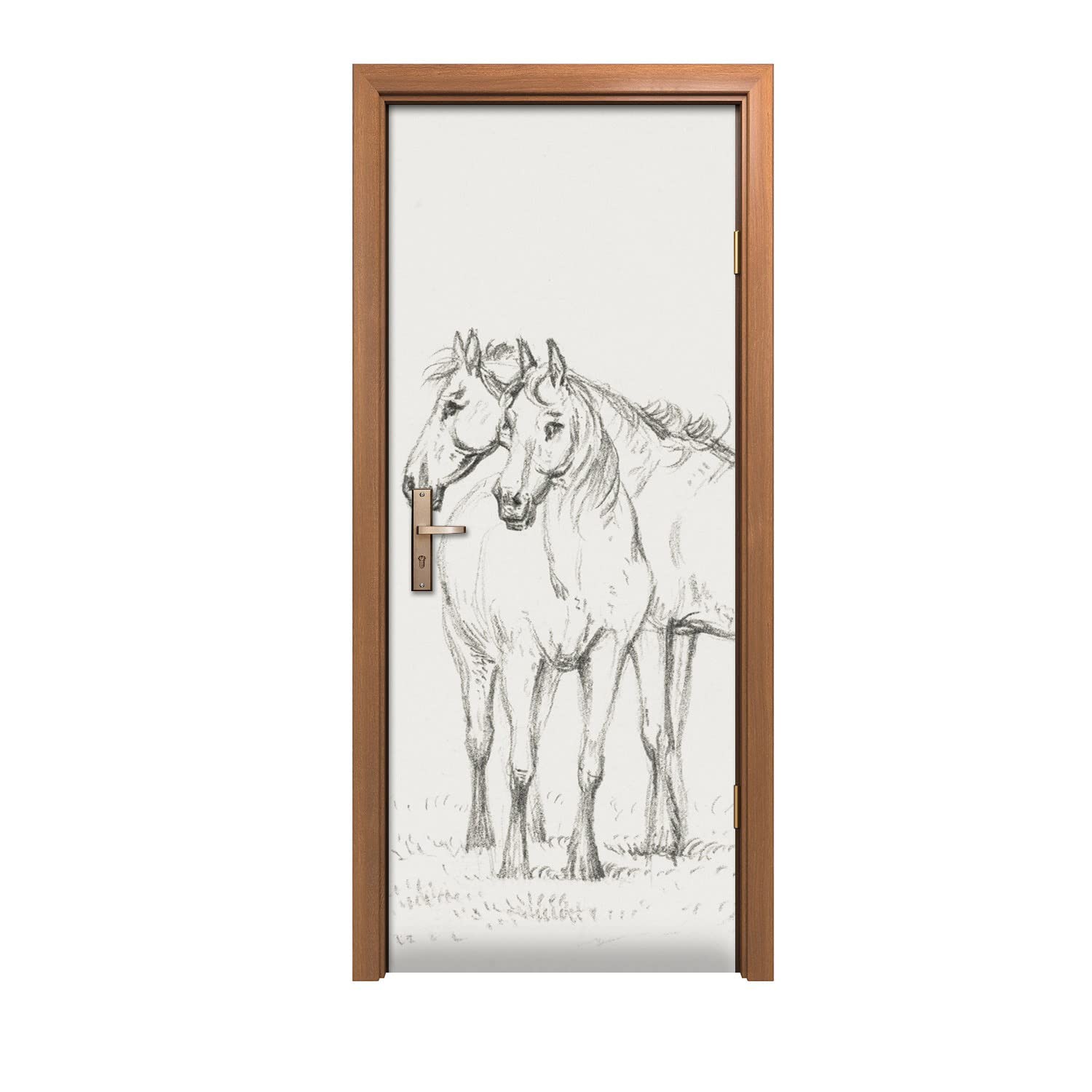 Autocollant de porte 90x200cm décoration murale animaux design