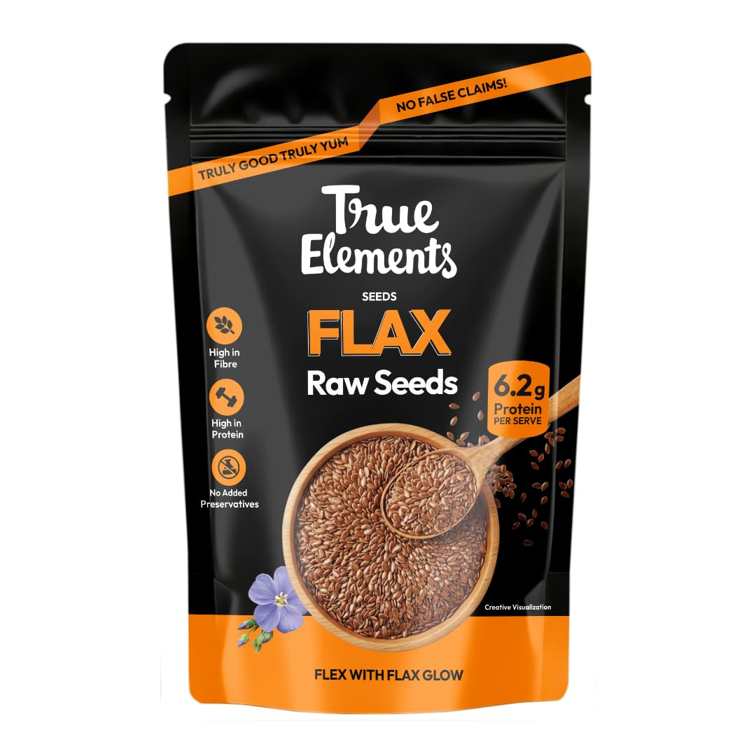 True Elements Flax Seeds 500g - Alsi Seeds | Flax Seeds for Hair Growth | Raw Seeds for Eating | Source of Iron & Dietary Fibre | Rich in Protein-image-47