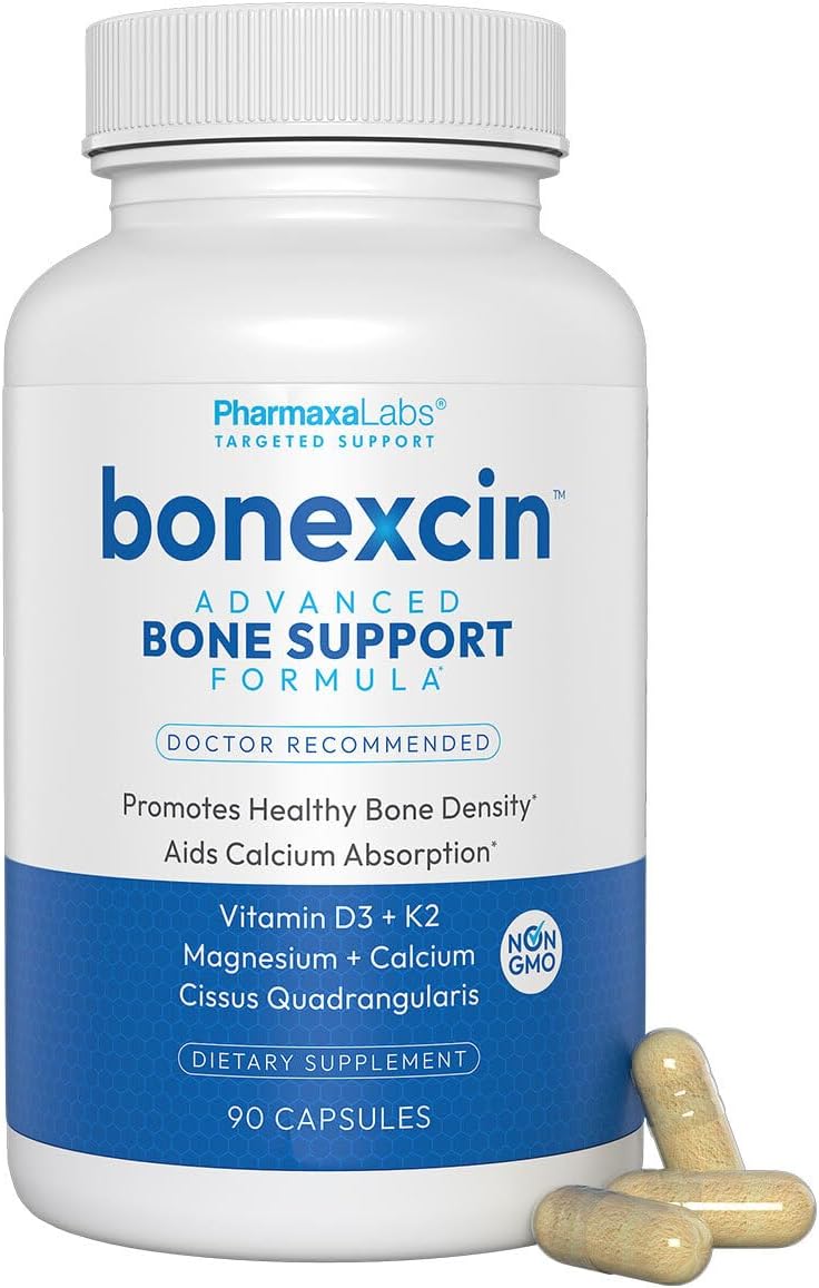 Advanced Bone Support Formula – Calcium, Magnesium, Vitamin D3 & K2 – Bone Density & Strength Supplement for Women & Men – Joint, Mobility, Menopause & Osteoporosis Support – 90 Capsules