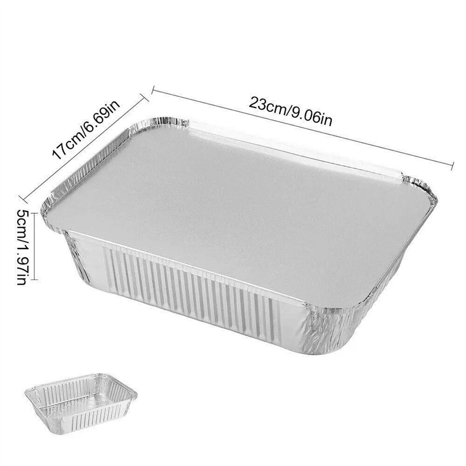 10/20/30/50 Cajas de Aluminio para Platos, bandejas para Catering, latas para Hornear Pasteles y Barbacoa (30 Unidades)