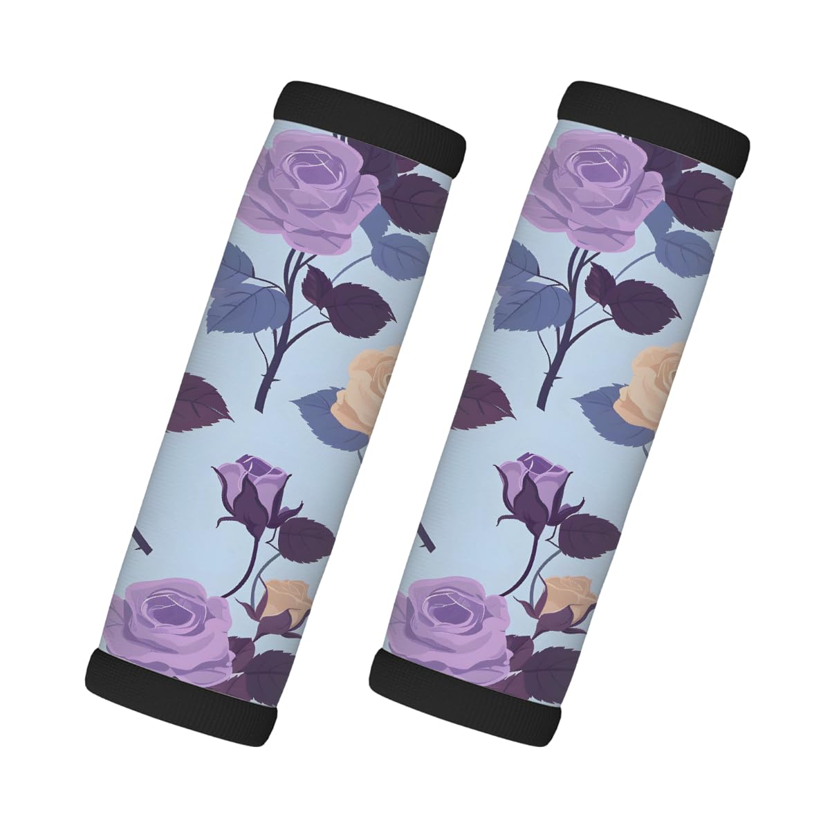 Enchanting Flower Luggage Handle Wraps for Suitcase Identifier, Radiant Flower Neoprene Concealed Tag Luggage Carrier Handle Cover Marker Sleeve Grips