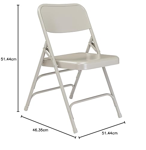 Miniatura 11 de National Public Seating - Sillas plegables portátiles de acero de la serie 300, sillas plegables de alta resistencia para interiores y exteriores,
