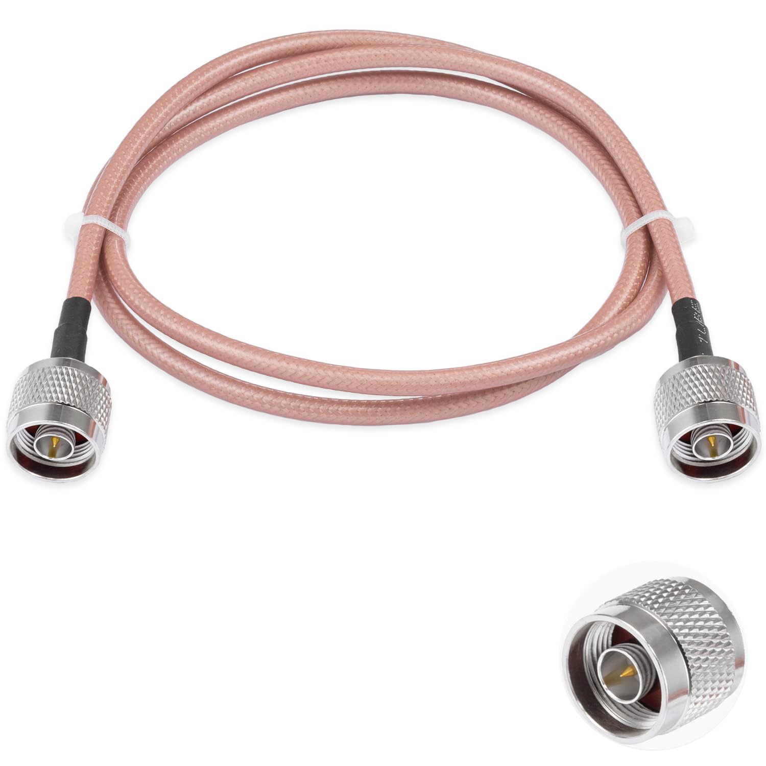 N to N Male Jumper N to N Male Low Loss Coaxial Cable RG400 10FT/3M for 3G 4G 5G LTE Antenna Ham Radio GPS WiFi