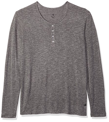 Stone Rose Men's Light Flame Knit Henley, Gray, Large