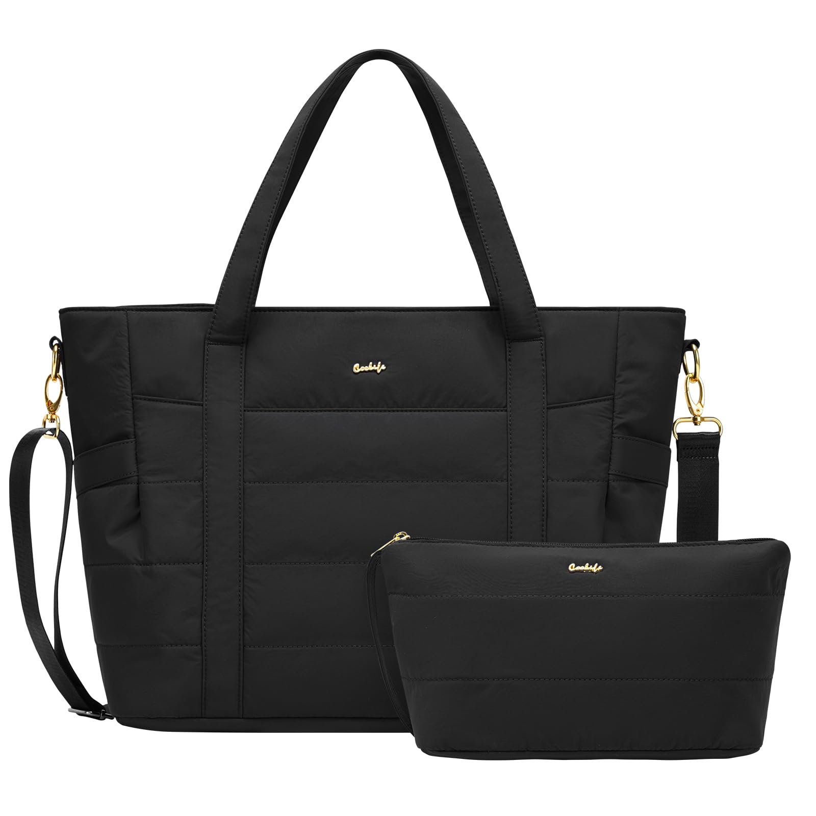 Coolife Travel Tote Bag Puffy Tote Bag for Women Quilted