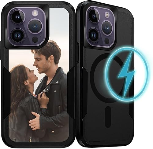 SuSuTiFy Funda de teléfono personalizada para iPhone 15, 14, 13 Pro Max Plus 12 11 con MagSafe, funda magnética personalizada para teléfono celular,