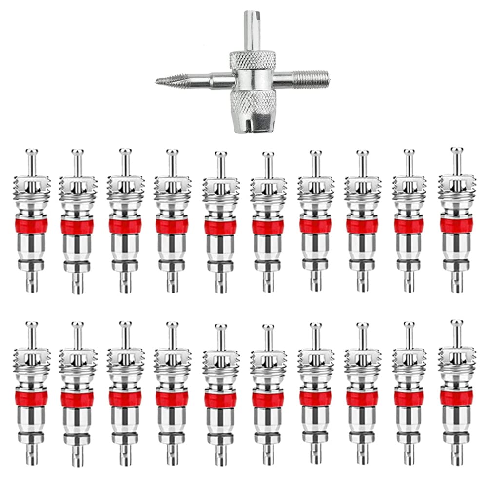 20 Pack Schrader Valve Stem Core Replacement With Tire Valves