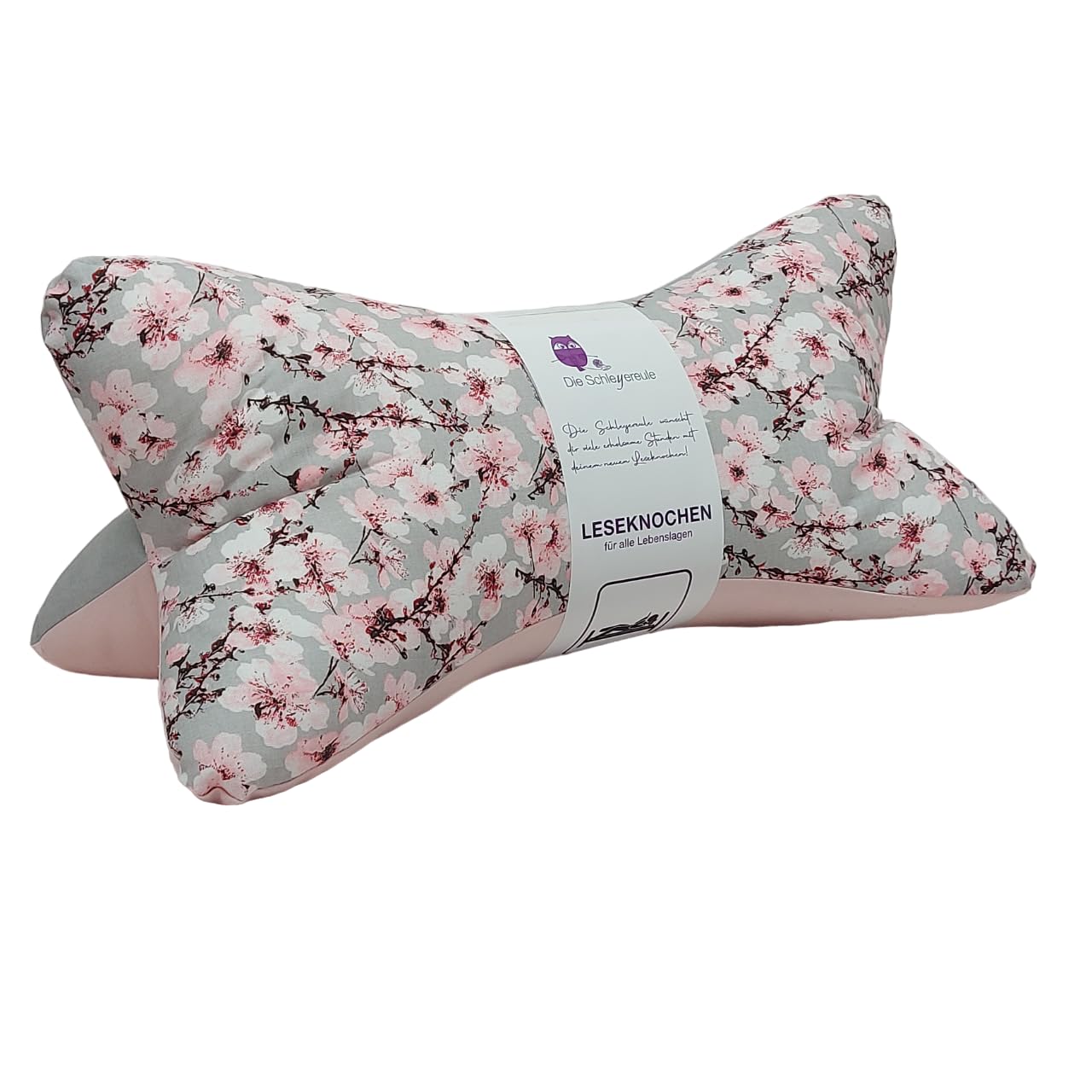 Leseknochen Blumen Nackenkissen floral Handmade in Deutschland Baumwolle waschbar ergonomisch Nackenrolle Lesekissen Sakura