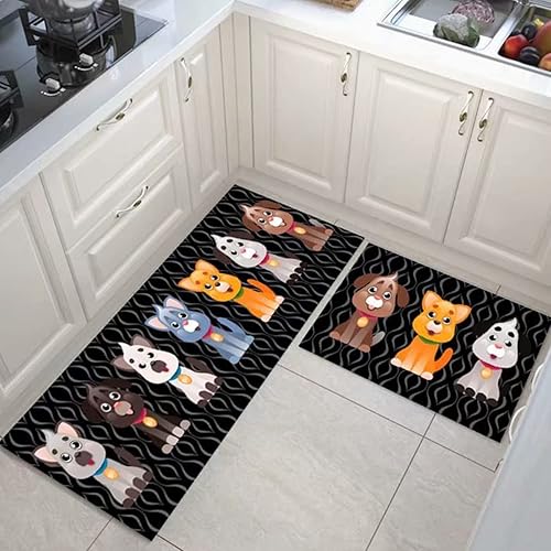 Miniatura 5 de Alfombras de cocina coloridas para piso, alfombras de cocina antideslizantes, juego de tapetes de cocina de granja, alfombras y tapetes de cocina,