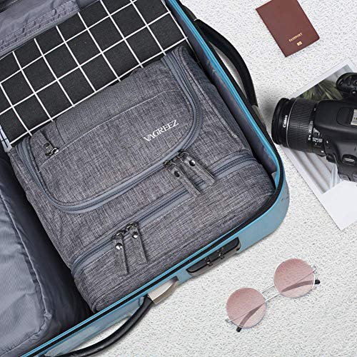 Vagreez Toiletry Bag, Upgraded Large Hanging Travel Toiletry Organizer Kit With Heavy-Duty Zippers Waterproof Comestic Bag Dop Kit For Women Men (Grey) #TOP5