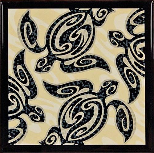 Islander Hawaii Ceramic Tile Trivet Tribal Honu Turtle
