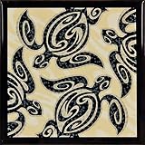 Islander Hawaii Ceramic Tile Trivet Tribal Honu Turtle