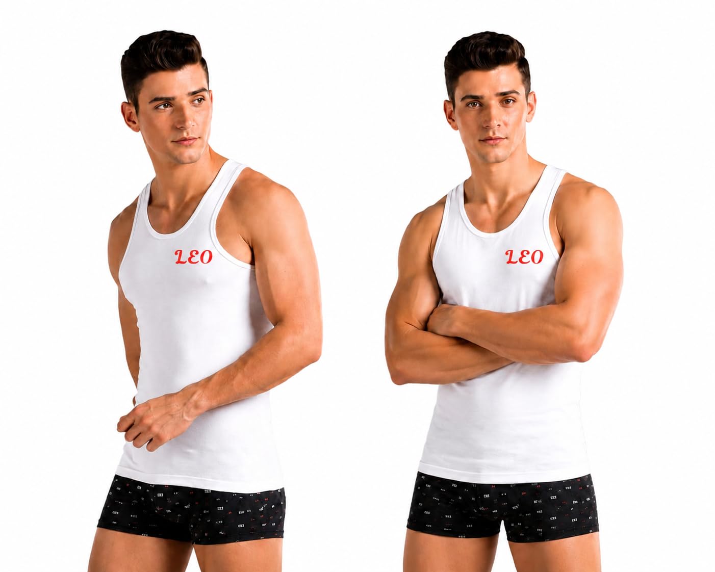 Leo Men's Vest White Innerwear-image-30