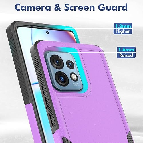 Miniatura 6 de Jeylly Funda 3 en 1 para Moto Edge+ Plus 2023, con 2 protectores de pantalla flexibles híbridos de plástico duro de silicona suave, a prueba de