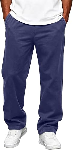 Men Wide Leg Sweatpants No Boundaries Drawstring Straight Wi