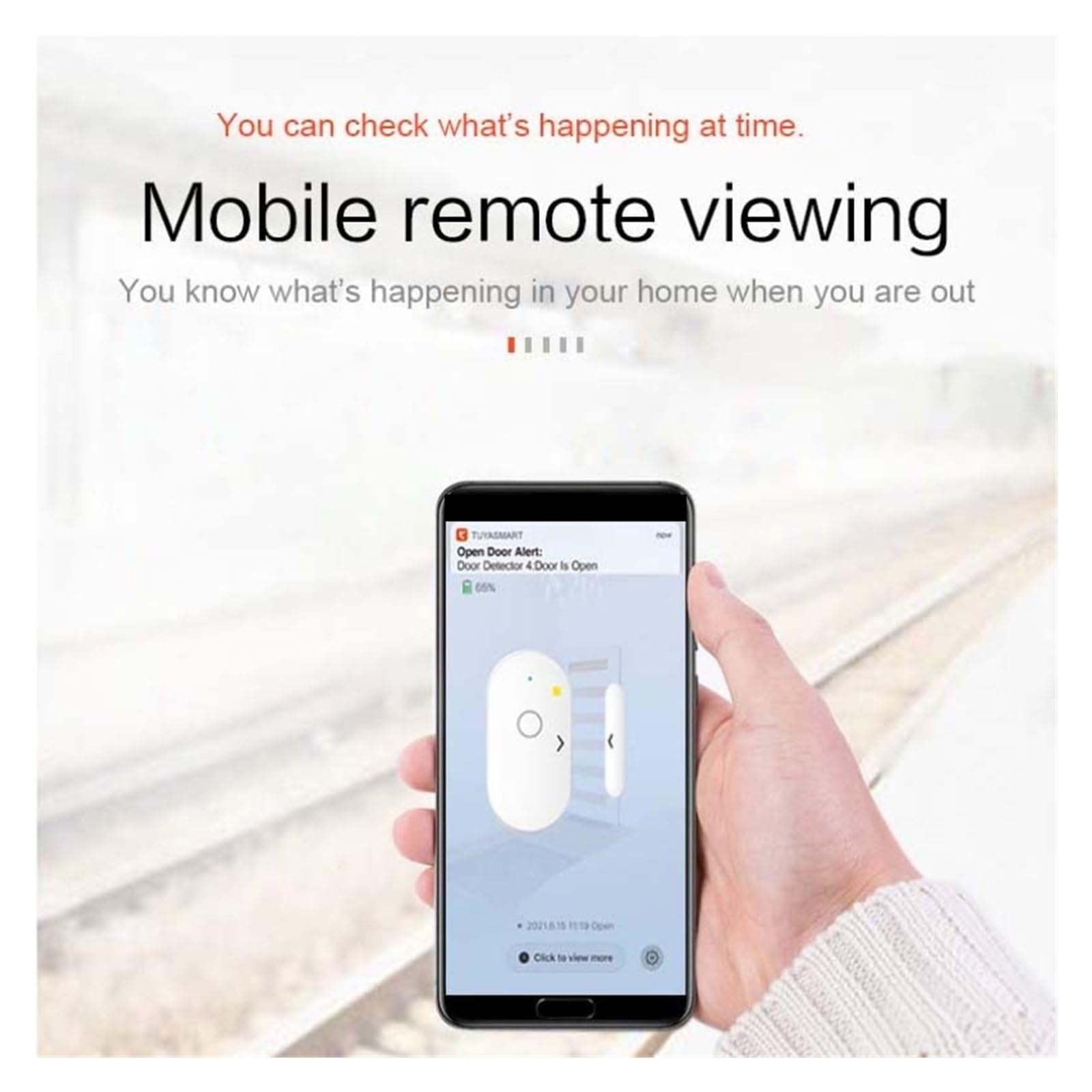 Sensor inteligente de puertas y ventanas Tuya inteligente Sensor de puerta Sensor de ventana puerta alarma magnética Detector Sensor magnético independiente funciona con Alexa para la seguridad del ho