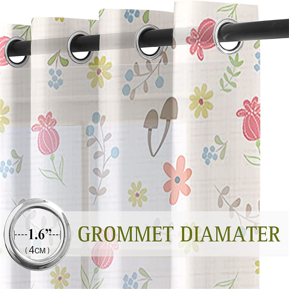 Surwin Kirschblüten-Vorhänge - Zarte Tüllgardinen Mit Ösen Für Wohnzimmer & Küche