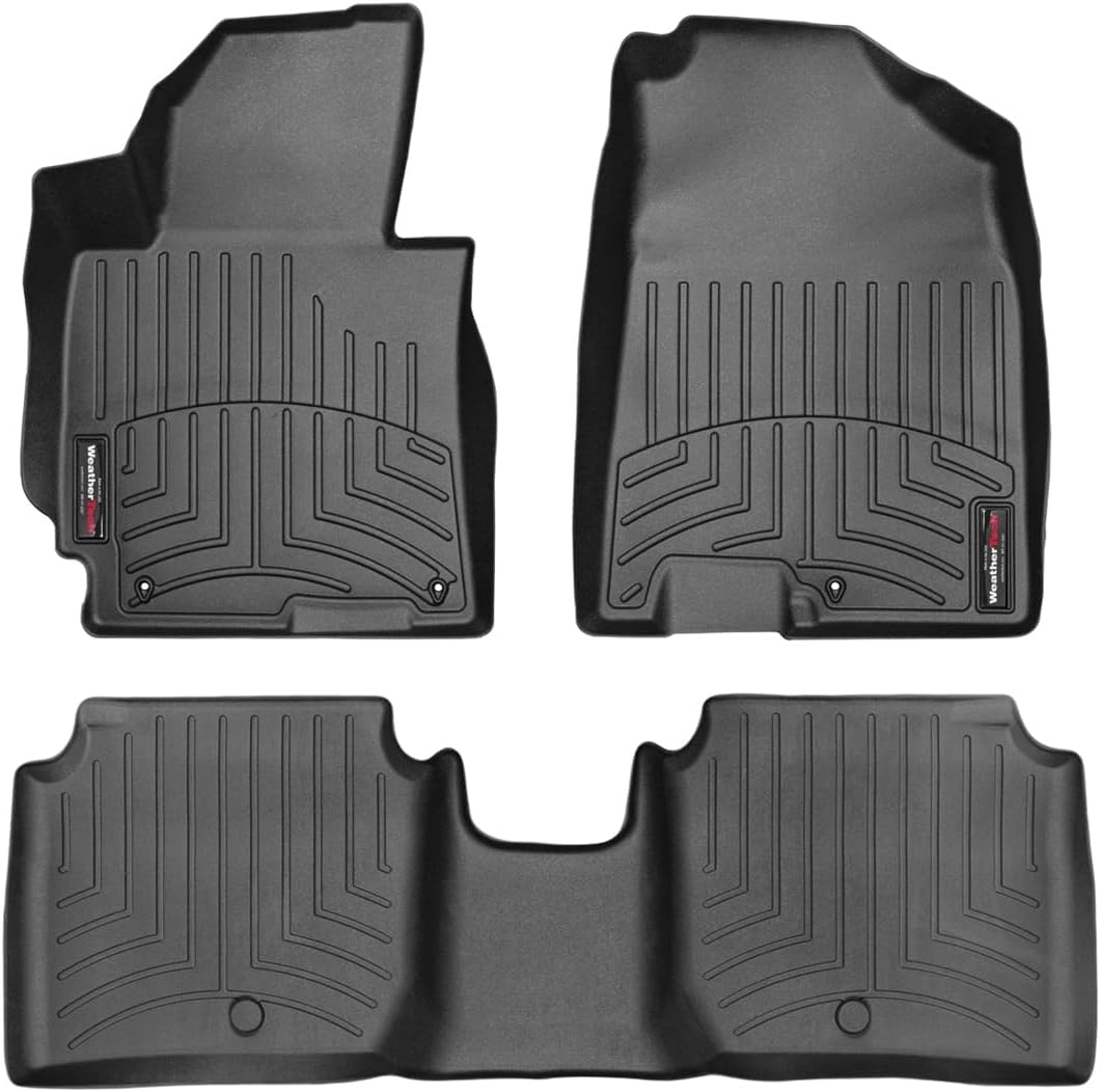 WeatherTech Custom Fit FloorLiners for Kia Forte - 1st & 2nd Row (44552-1-2), Black