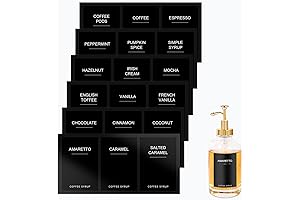 Mustry Syrup Labels Coffee Bar Labels for Coffee Syrup Bottles