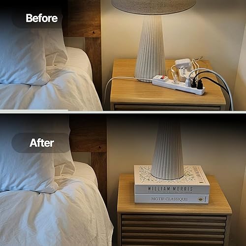 Miniatura 5 de Caja organizadora de cables decorativa con forma de libro, caja organizadora de cables expandible con cierre magnético para el hogar y la oficina