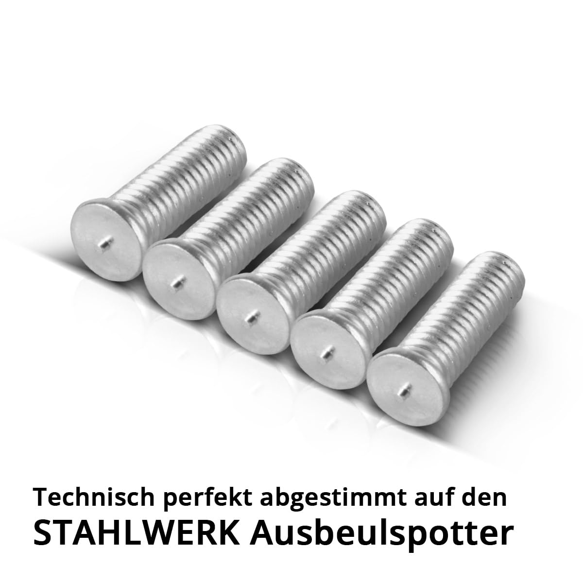 STAHLWERK Aluminium Schweißbolzen M5 Gewinde 200er Set, Smart Repair Zubehör für Ausbeulspotter/Dellenlifter/Punktschweißgerät/Ausbeulwerkzeug zur professionellen Reparatur von Kfz Karosserien
