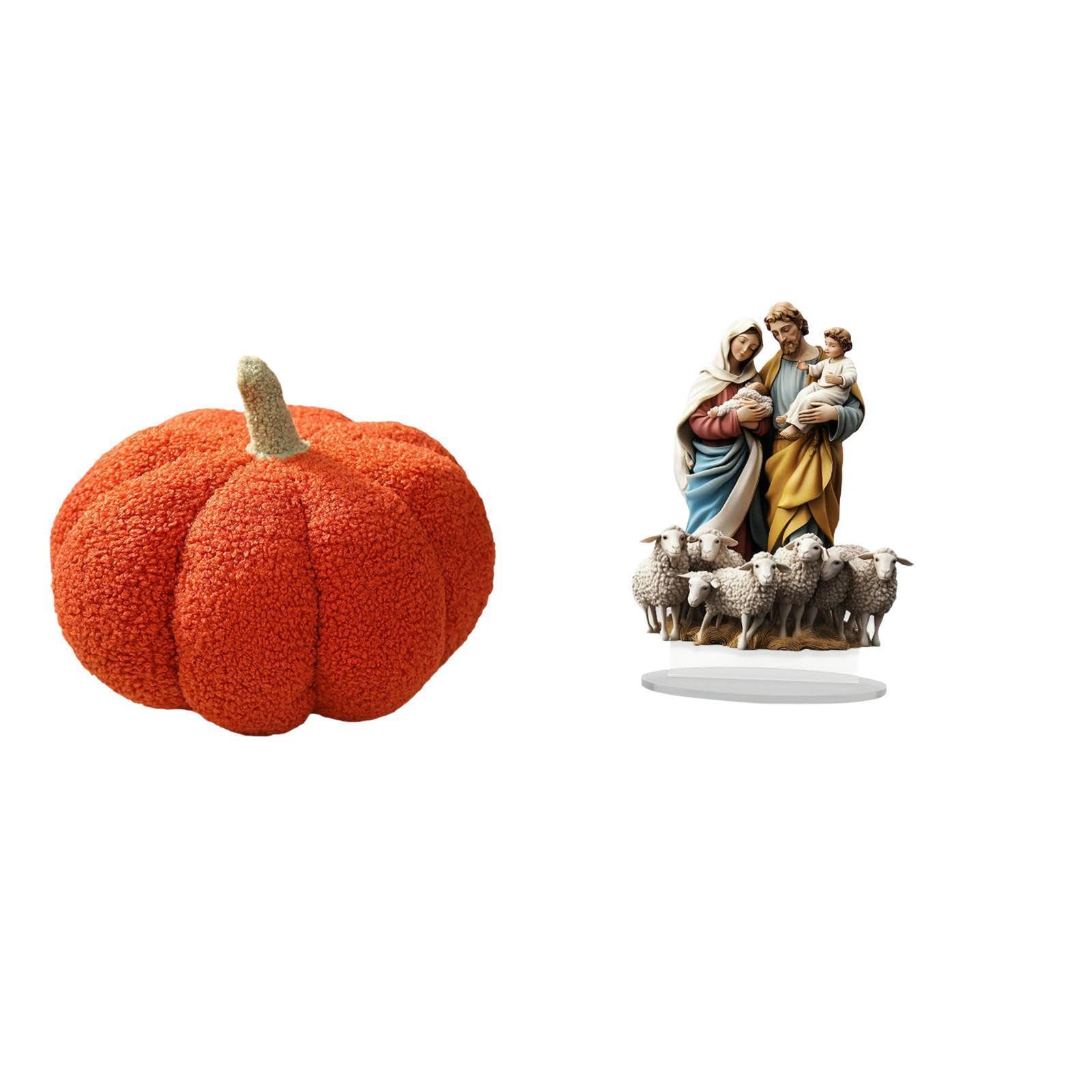 Halloween Pumpkin Plush Sofa Cushion for Bedroom Bed Room Decor and Unique Acrylic Tabletop Ornament for Home Fireplace Decor|Home & Garden | Home D?©cor | Pillows-image-25
