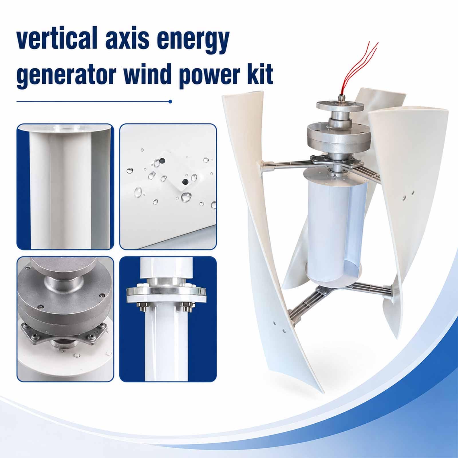 20.000 W Home Asse Verticale Kit Turbina Eolica Levitazione Magnetica Generatore di Turbina Eolica Portatile per Campeggio/Barca/Capannone