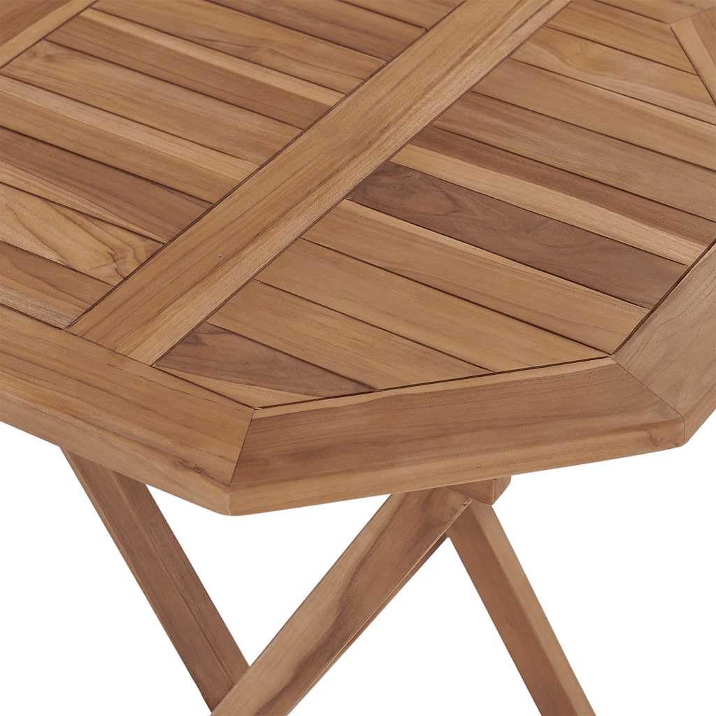 Set da pranzo da giardino in legno massello teak, sedie e tavolo pieghevoli in legno di teak per terrazza, robusto set di mobili da giardino in legno con portata massima di 110 kg per seduta