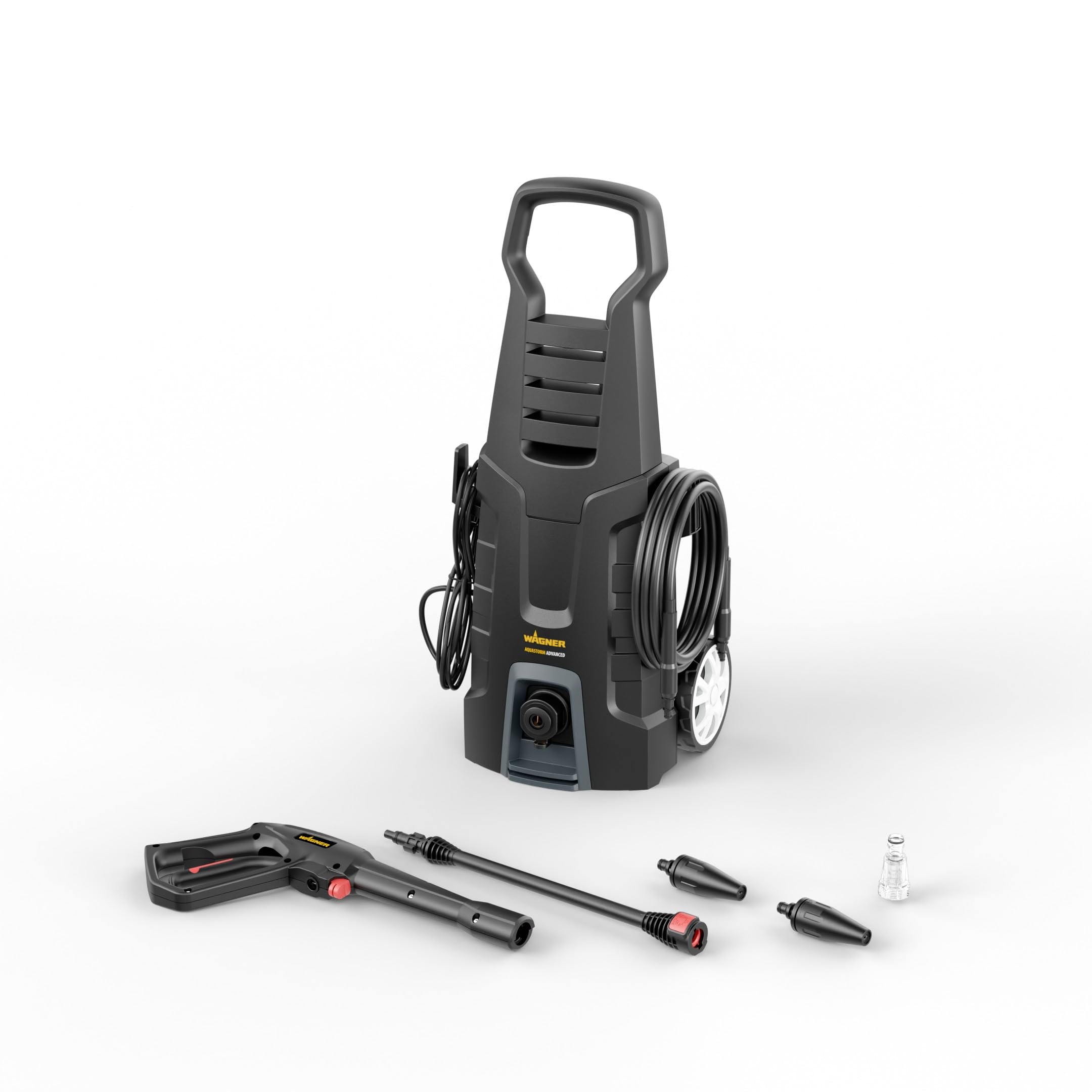 WAGNER 3‑in‑1 Kit Entretien de la Voiture: Nettoyeur Haute Pression Aquastorm Advanced, Buse à Mousse et Brosse de Lavage Standard – idéal pour Voitures, Camping‑Cars