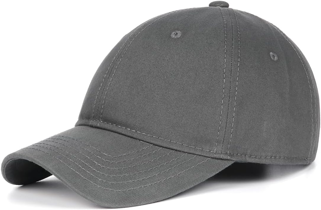 XL XXL Oversize Baseball Cap, 100% Cotton Adjustable Dad Hat for Big Heads 23.5"-25.5", Soft Crown Large Size Cap