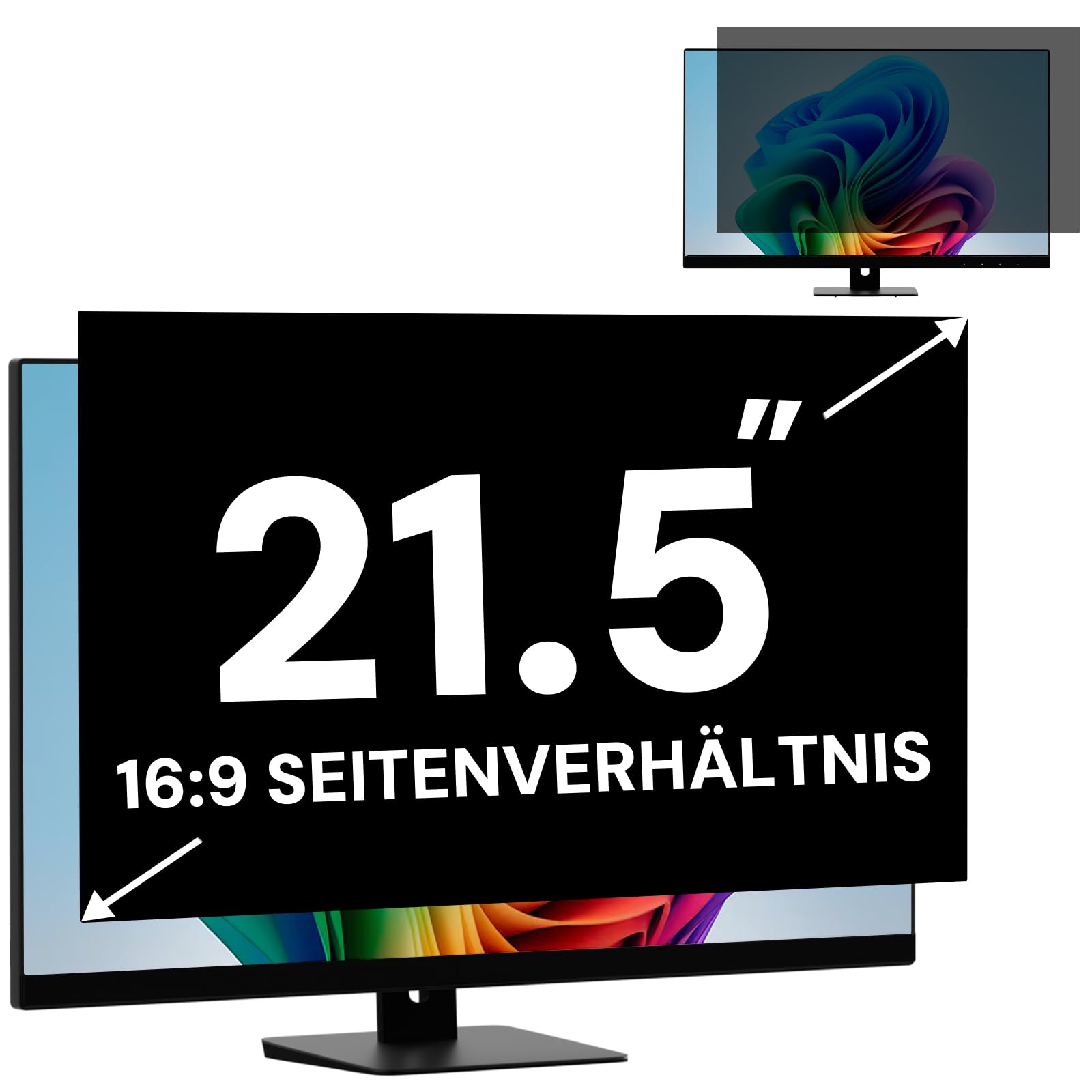 FYJRCY 21,5 Zoll Computer Monitor Bildschirm Blickschutzfilter für 16:9 Seitenverhältnis Monitor, Abnehmbarer Computer Bildschirmschutzfolie und 21,5 Zoll Anti Blaulicht