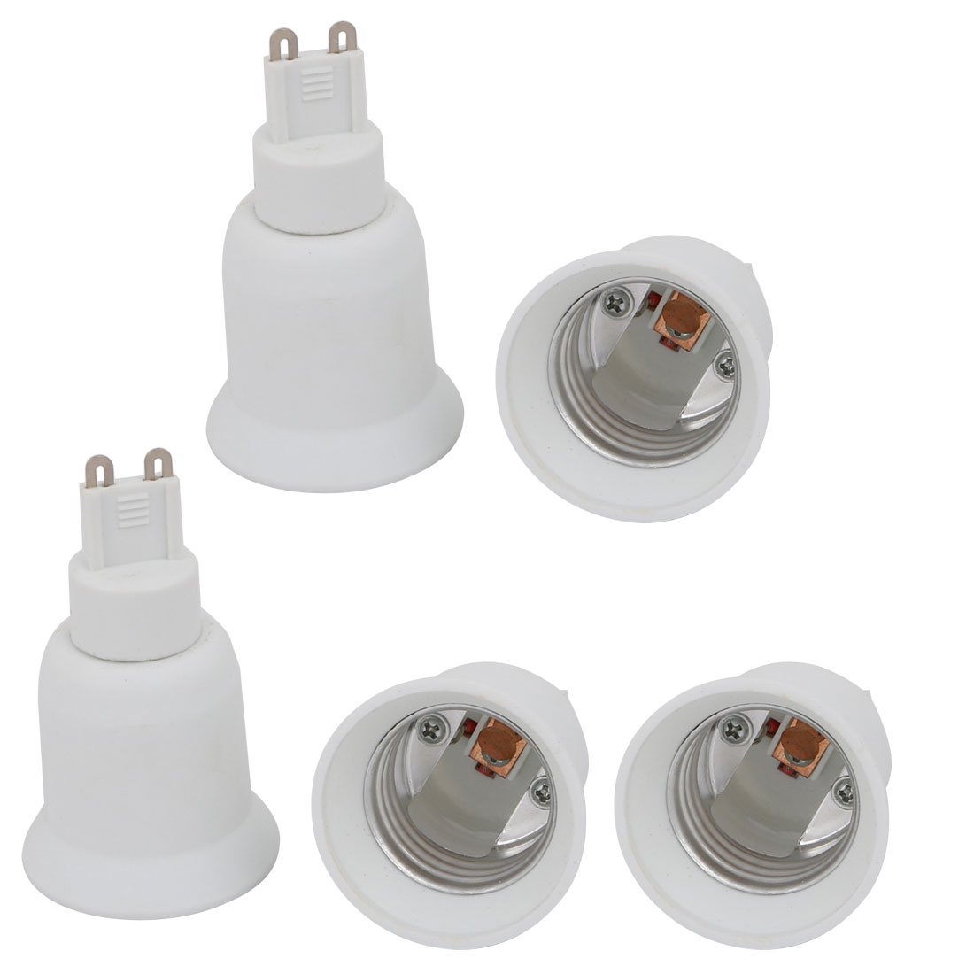 uxcell 5pcs G9 to E27 Extender Adapter Converter Light Socket Holder White