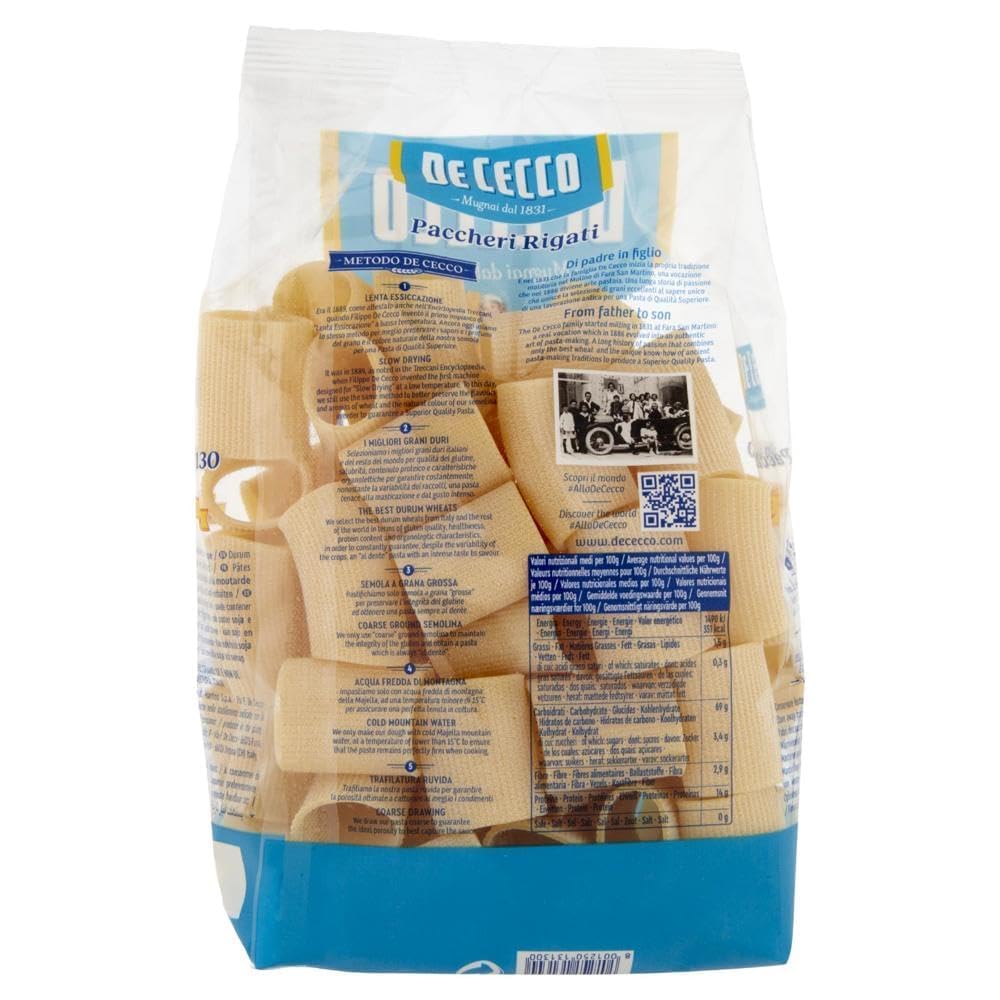 Italian Gourmet Paccheri Rigati N°130 12 x 500g + Polpa offerte