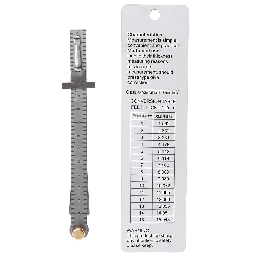 MinnowXY 2 in 1 Metric Taper Welding Feeler Gauge Gage Depth Ruler Hole Stainless Steel for n Electricity Ceramic Stainless Steel