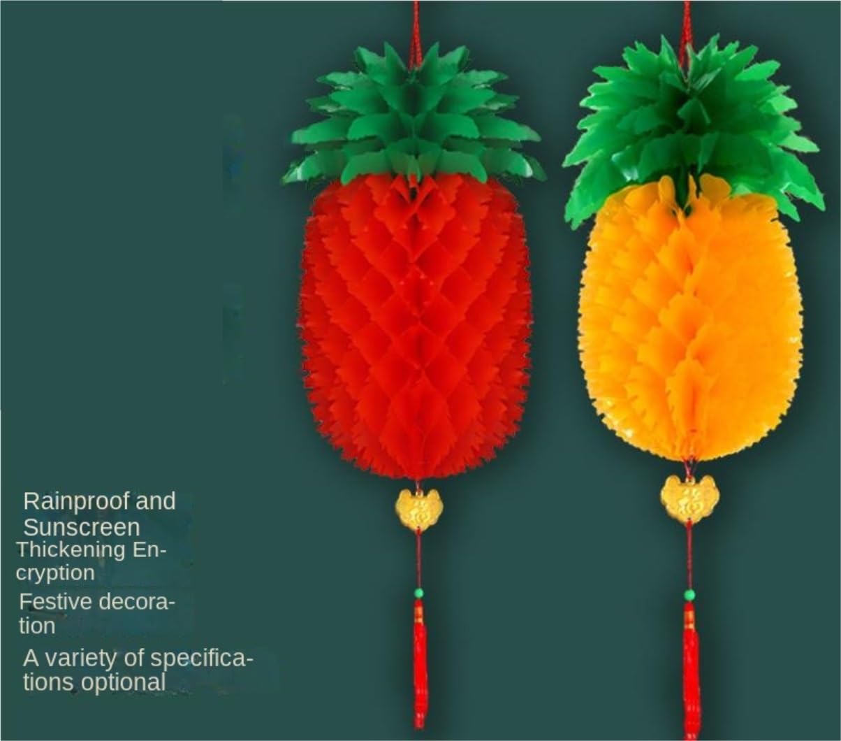 Wiosenna Latarnia Festiwalowa, 10-częściowa Wisząca Dekoracja W Kształcie Ananasa Na Imprezę Z Okazji Chińskiego Nowego Roku Przyjęcie(Rot,25cm)