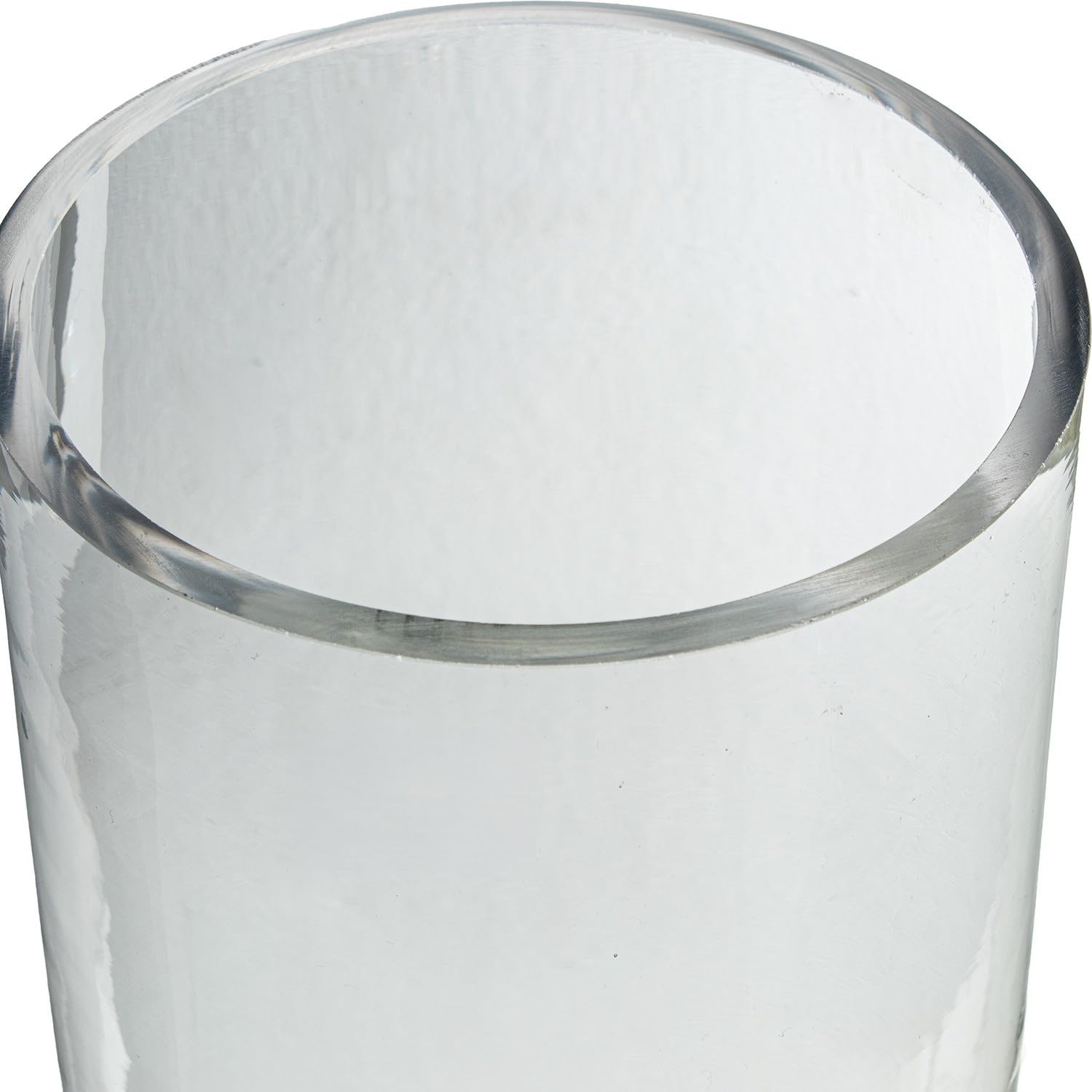 DRW Jarron de Suelo de Cristal con Forma de Cilindro en Transparente 18x18x50cm