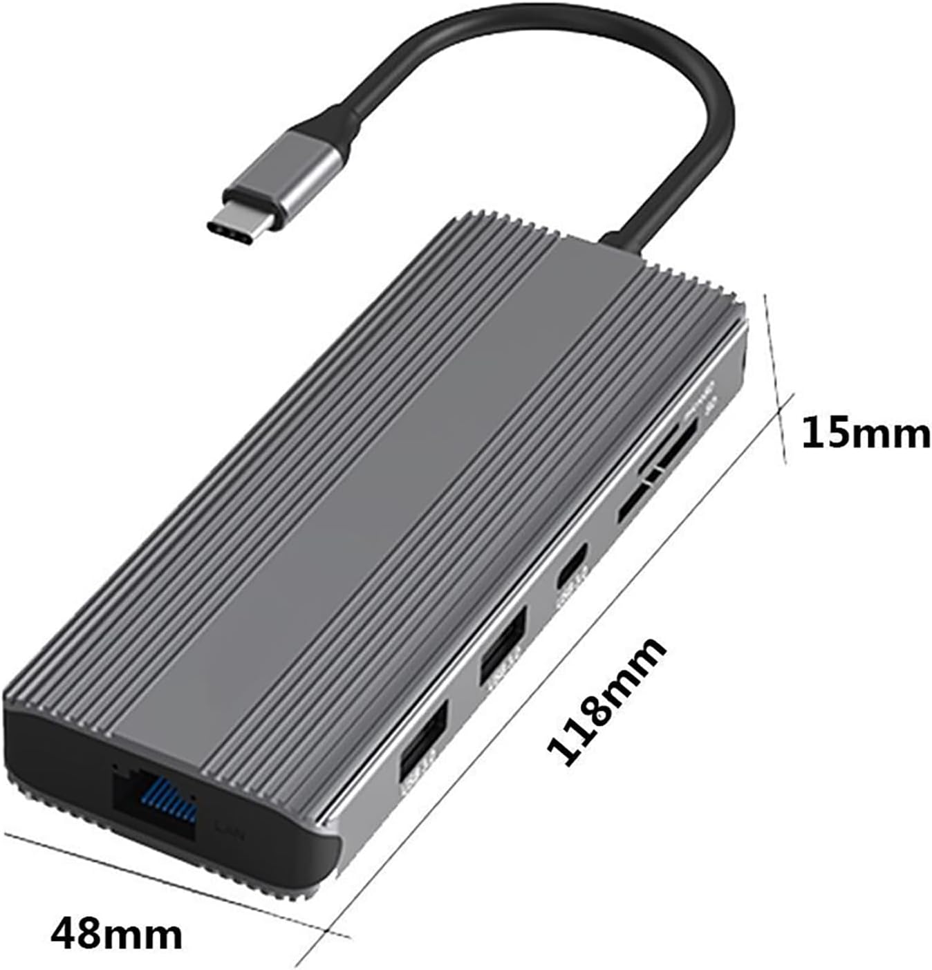 10-in-1 USB-C Docking Station with 8K HDMI,DP, 5Gbps USB 3.0, 100W PD Charging, Gigabit Ethernet, SD/TF Card Reader, 3.5mm Audio, Compatible with Windows/macOS/Linux