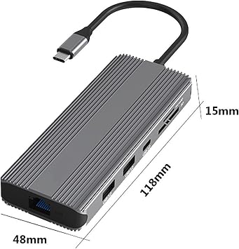 10-in-1 USB-C Docking Station with 8K HDMI,DP, 5Gbps USB 3.0, 100W PD Charging, Gigabit Ethernet, SD/TF Card Reader, 3.5mm Audio, Compatible with Windows/macOS/Linux