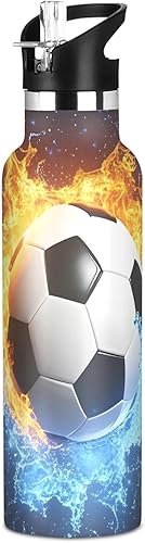 Vista 140 de París - Botella de agua para niños con tapa con pajilla, diseño de la Torre Eiffel París, botella de agua aislada de acero inoxidable a prueba