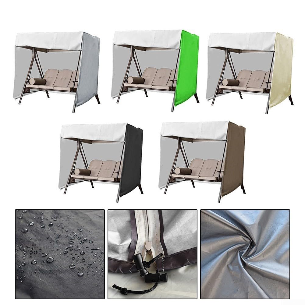 Housse de balancelle de jardin en tissu imperméable, anti-UV et imperméable, pour extérieur (221 x 124 x 170 cm, gris)