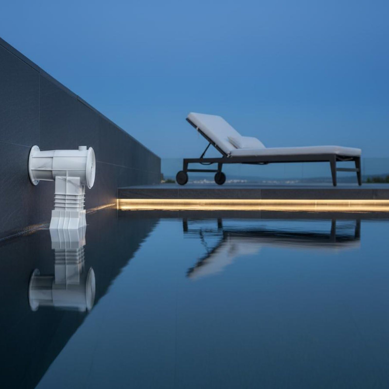 Skimmer de Piscina Profesional con de Filtración Eficiente Cesta de Colador Extraíble Control de Nivel Superficial Montaje en Pared en Plástico, Fl-0040-Rc