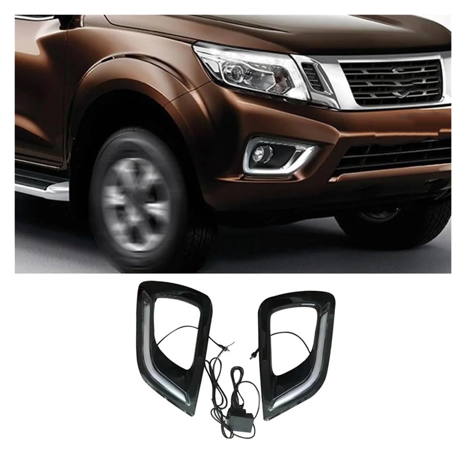 Genérico Luz Señal Giro Lámparas Antiniebla Diurnas LED DRL Lámpara Luces Para NISSAN Para NAVARA NP300 2015 2016 2017 2018 Intermitente Indicador Lateral